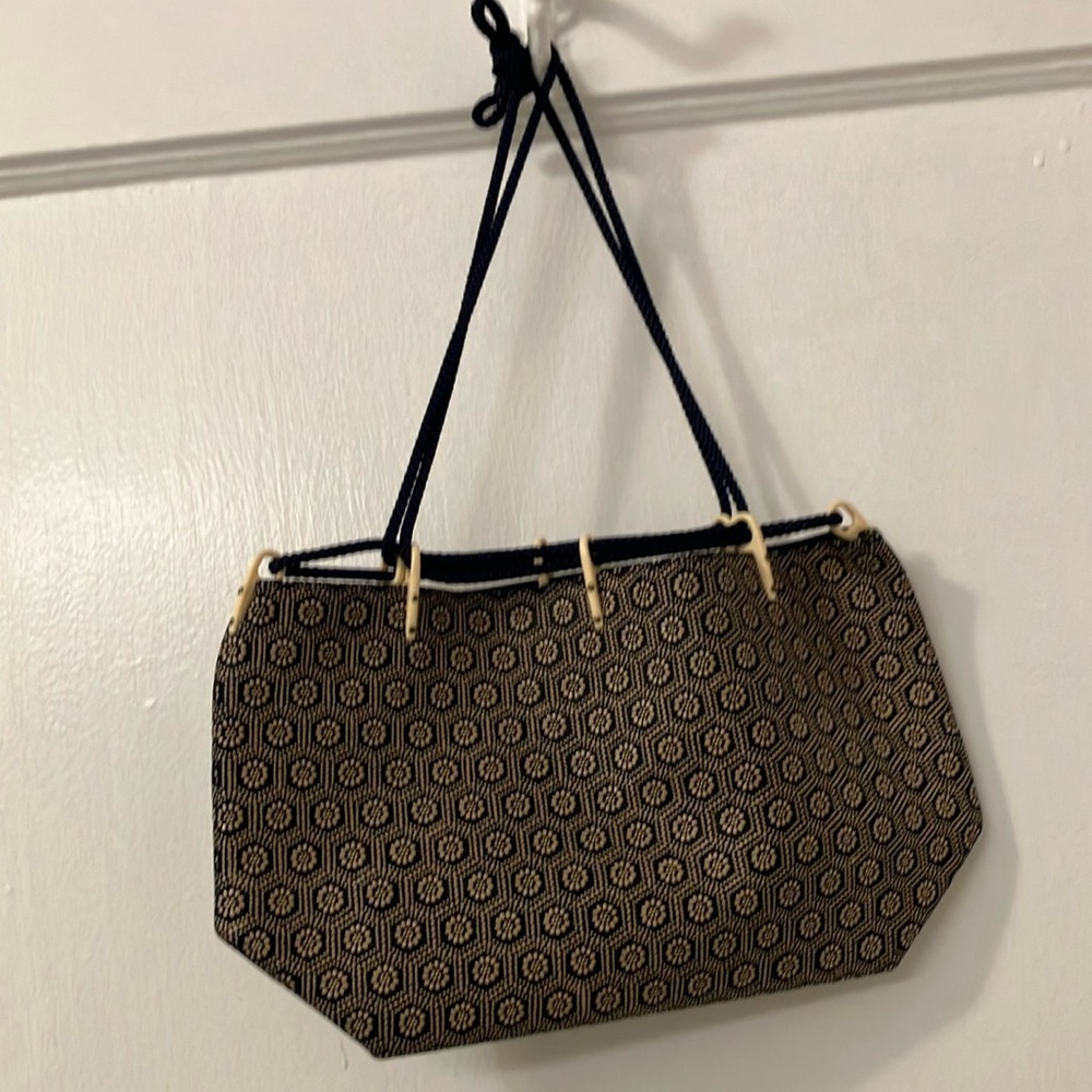 Authentic Japanese, women’s foldable, blue and white tote. Can carry two ways.